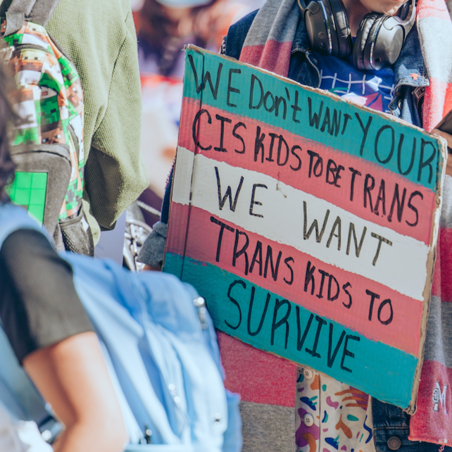 Trans youth deserve to grow up: 🏳️‍⚧️ With love 🏳️‍⚧️ With support 🏳️‍⚧️ With care ❌ NOT having to defend themselves against political attacks.