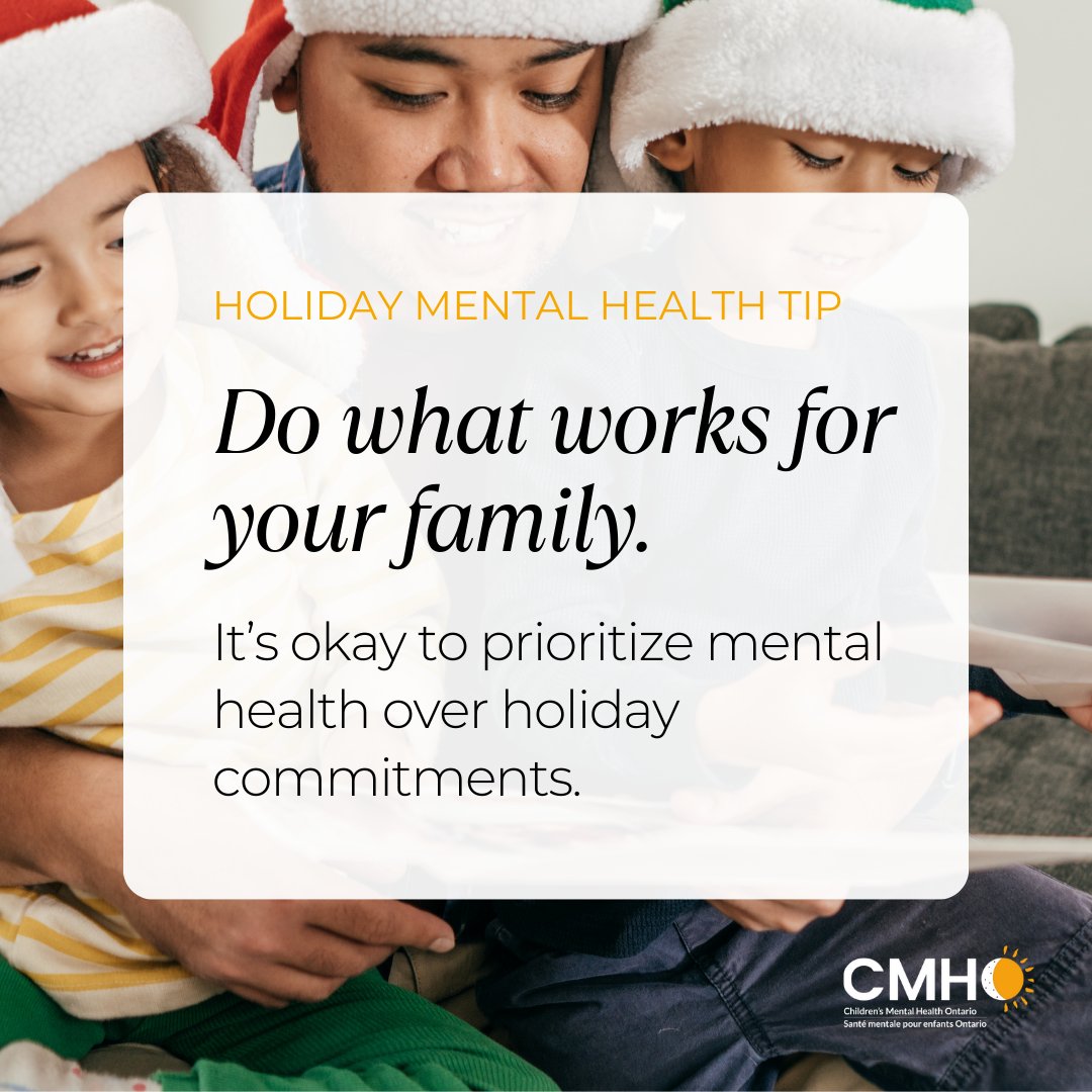 Many of us struggle with saying no over the holidays. Perhaps this year, you will feel confident about not over-committing your schedule and slowing things down—and that’s okay! Consider the things that feel realistic for you and your family. #MentalHealthTip #HolidaySeason