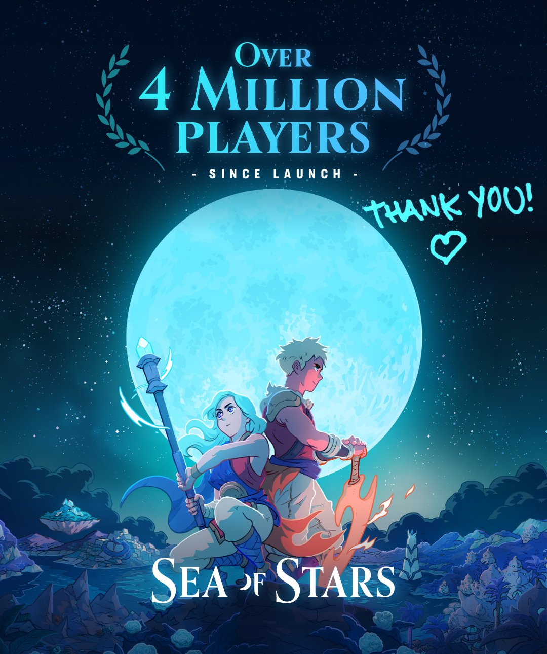 Sea of Stars on X: Sea of Stars has been played by over 4 million people  across all platforms and subscription catalogs in less than 4 months 🤩   / X
