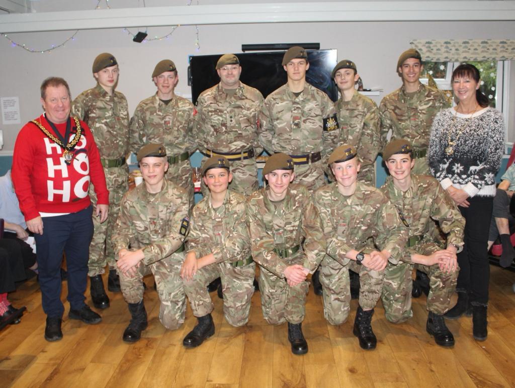 Enjoying singing carols with the Army Cadets at Warrengate Nursing Home. The staff were welcoming and full of Christmas spirit. The residents really enjoyed the party.