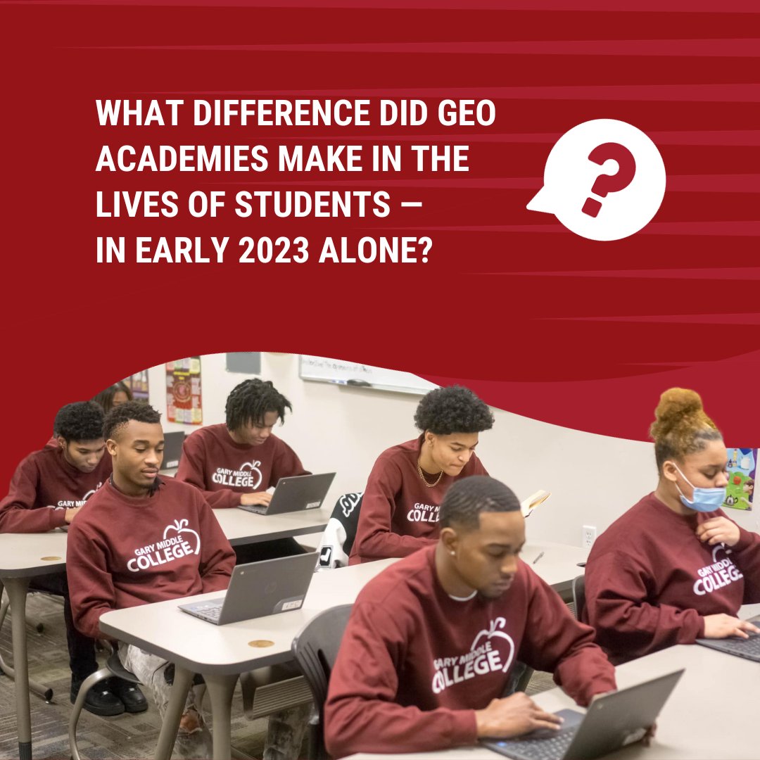 Bill Gates recently wrote about how important a college degree is to help someone's lifestyle and career. How much more important, then, is a high school degree for students' upward trajectories? Read more here — and keep an eye out for full 2023 stats: geoacademies.org/2023/05/elemen…