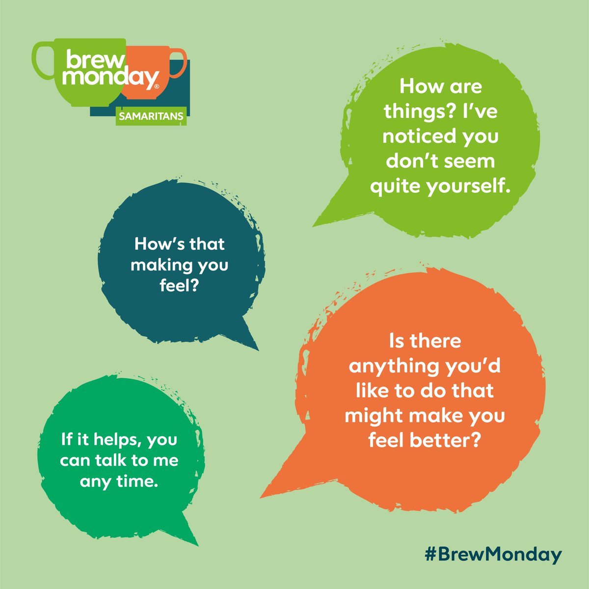 It was #BrewMonday this week. But every day is a good day for a cuppa and a chat. Here are some tips of ways to start a difficult conversation... 
Little chats make a BIG difference.