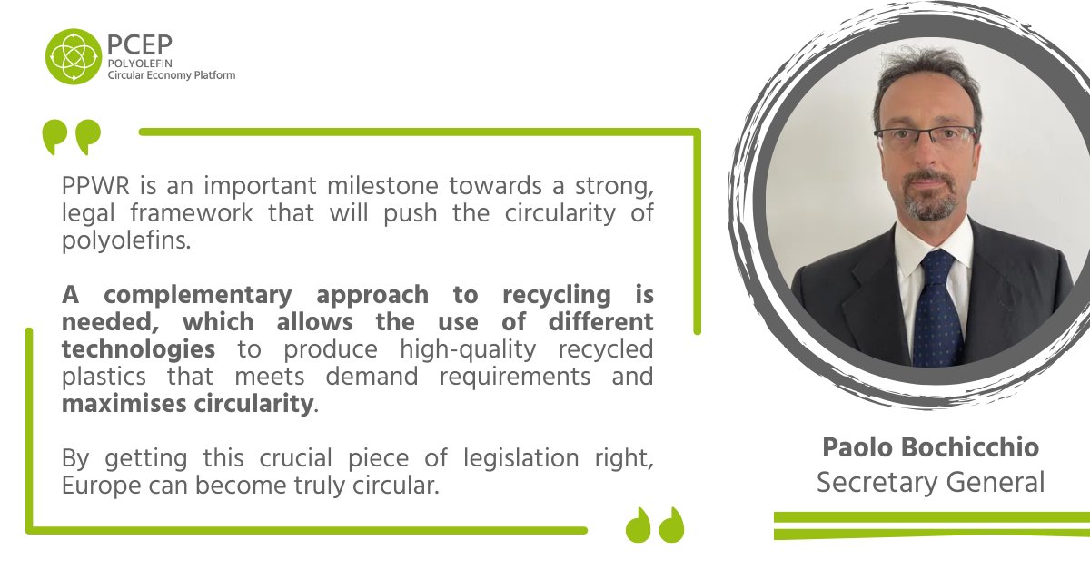 @pcepeu welcomes the Council’s position on the proposal for a packaging and packaging waste regulation (#PPWR) ahead of the start of trilogues. We stand ready to engage towards achieving #circular polyolefins and a circular EU.