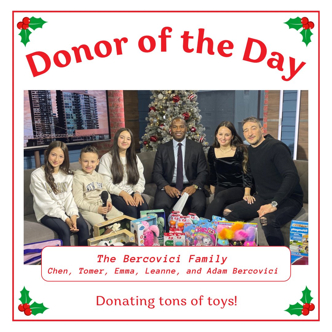 The Bercovici family made a huge toy donation to The Wish last week on CP24!

This is their second year supporting The Wish and they’ve donated a huge amount of toys to spread the holiday cheer this season!

Thank you so much to the whole Bercovici family! 🎁❤️🎄