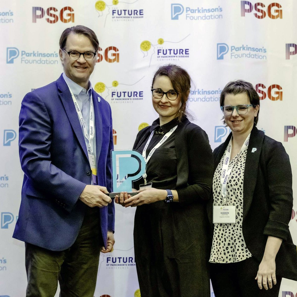 The Parkinson’s Foundation Center Collaborator of the Year Award was awarded to the MCG and Wellstar MCG Health Parkinson’s Foundation Center of Excellence, one of only 54 designated centers in the world, during the annual conference Dec. 3 in Austin, Texas.