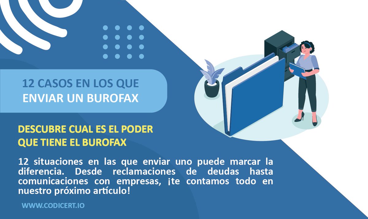 codicert's tweet photo. Descubre el poder del burofax: 12 situaciones en las que enviar uno puede marcar la diferencia. Desde reclamaciones de deudas hasta comunicaciones con empresas, ¡te contamos todo en nuestro próximo artículo!

🔷https://t.co/xcPG7dQEj9 https://t.co/XT9VzVG86V