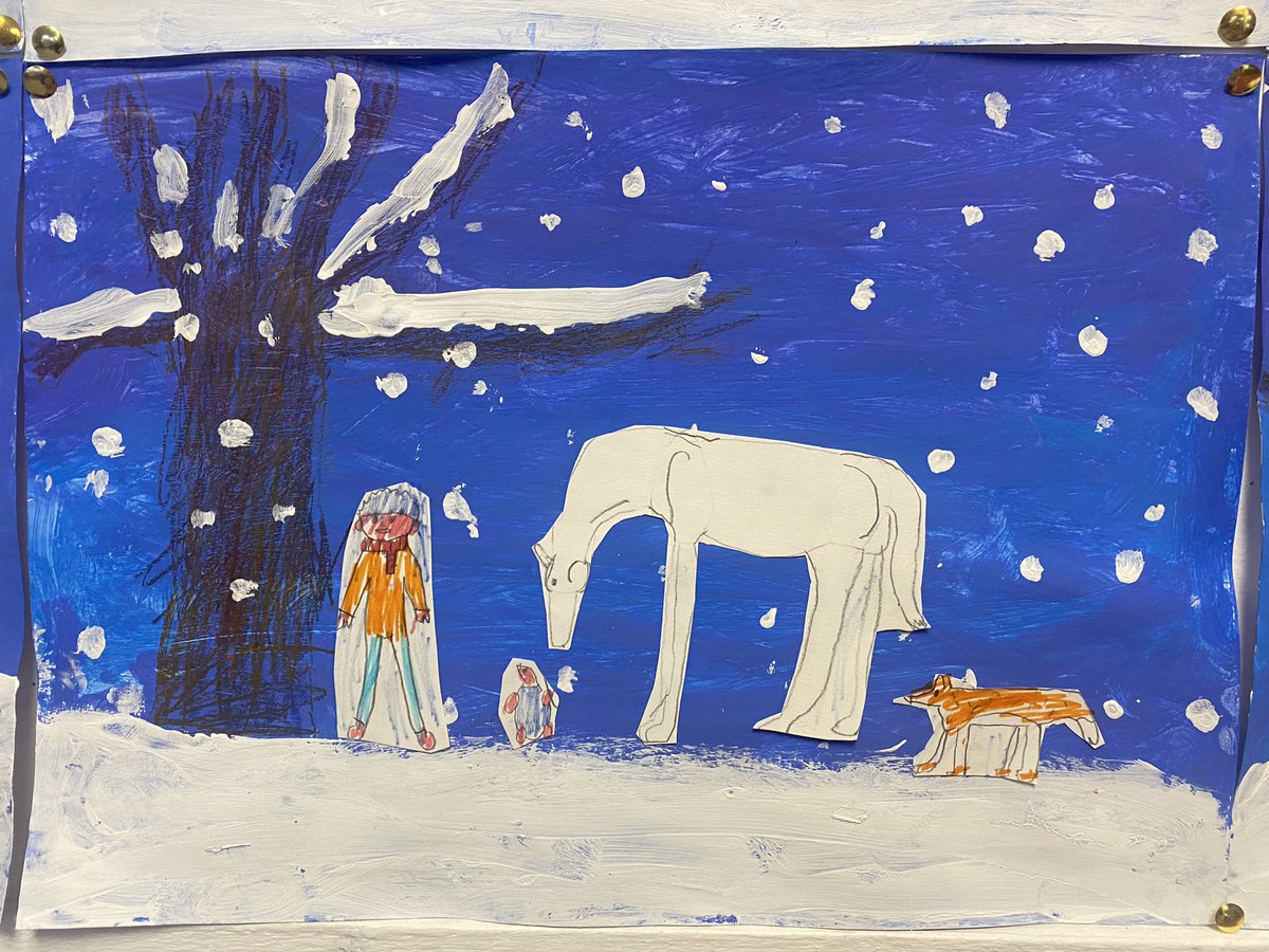 MissFergusonAr1's tweet photo. Wintery snow scenes inspired by the beautiful film- The boy, the mole, the fox and the horse ❄️ imagine asking Primary 4 to draw a horse?! Well I did- and it was brillaint. They loved drawing animals and followed step by step instructions to produce these wonderful pieces 👏🏻👏🏻 https://t.co/W3XThgVZwW