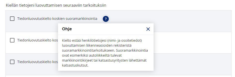ollityynela's tweet photo. @TraficomFinland onko tämä ihan gdpr:n mukainen? Eikö se pitäisi olla että oletuksena ei ole lupaa ja siihen pitää saada hyväksyntä eikä toisinpäin? 🤔 https://t.co/5G8w58cTuz