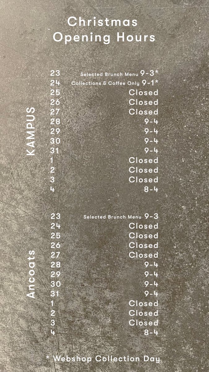Christmas Opening Hours 🎄🎁🎅🏻