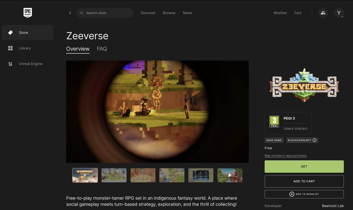 ZeeverseGame's tweet photo. BIG DAY...

Zeeverse has launched on @EpicGames store! 🎮

You can now explore our Spirit Realms on Mac or PC:
https://t.co/dIaOzyAuMy