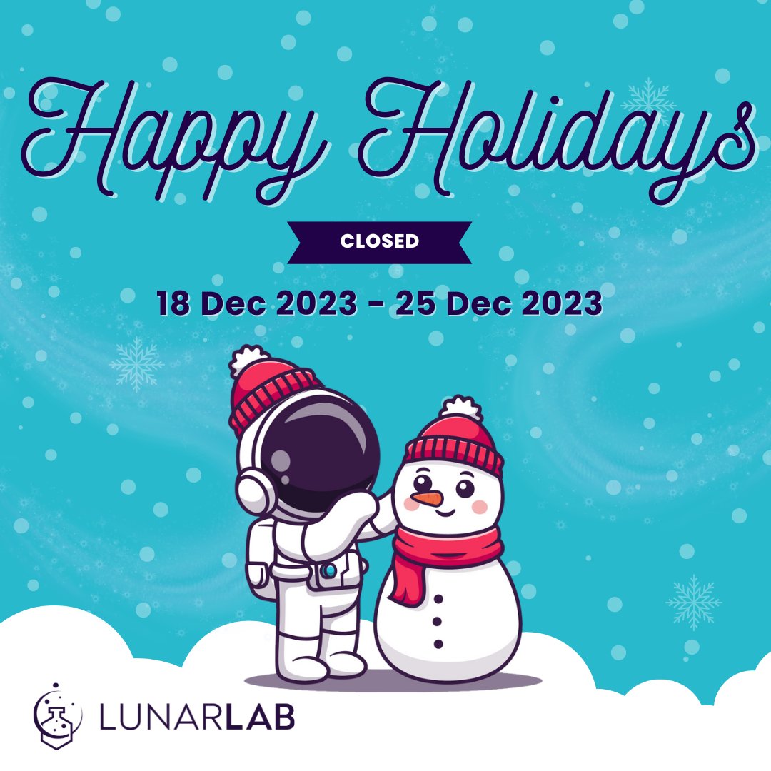 Happy Holidays from the LunarLab team! We're taking a break so our team can recharge and enjoy some well-deserved rest. We'll be out from Dec 18th to Dec 25th. After the break, we'll be ready to keep creating with you! 🌟🌙