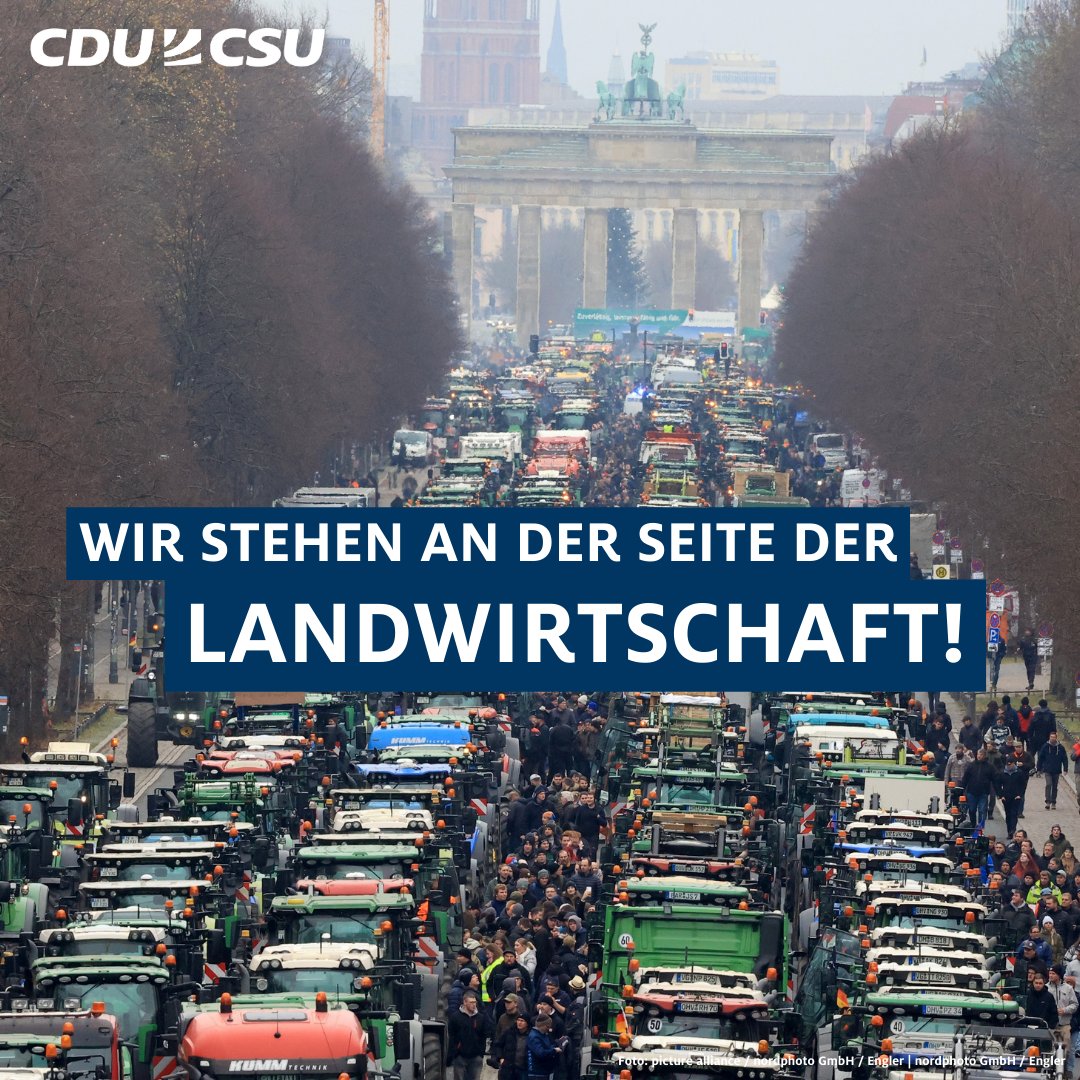 Wir stehen an der Seite der #Landwirtschaft! Was die Ampel vorhat, ist eine Politik gegen Menschen im ländlichen Raum. Die Streichung der #Agrardiesel-Rückvergütung &amp; das Aus der Kfz-Steuer bürdet den Betrieben erhebliche Mehrkosten auf. Die Ampel muss jetzt handeln! #Bauerndemo