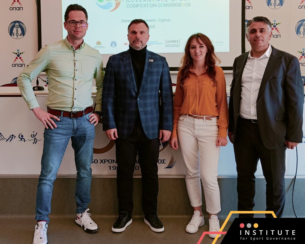 Institute for Sport Governance (@institute_sg) on Twitter photo New week has started with a meeting organized by Cyprus Sport Organization π¨πΎ
Representatives of sports federations gathered in Nicosia to learn more about the <a href="/ACTIONsportgov/">ACTION - Governance Sport Codification Convergence</a> project results and issues related to good governance π¨βπ«
π΄βͺοΈπ #ISG #teamISG New week has started with a meeting organized by Cyprus Sport Organization π¨πΎ
Representatives of sports federations gathered in Nicosia to learn more about the <a href="/ACTIONsportgov/">ACTION - Governance Sport Codification Convergence</a> project results and issues related to good governance π¨βπ«
π΄βͺοΈπ #ISG #teamISG