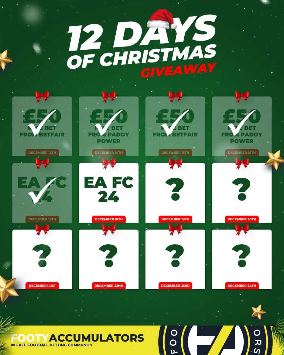 DAY 6 OF OUR 12 DAYS OF GIVEAWAYS! 🚨 Win a copy of EAFC 24! 🤩 RT & FOLLOW US TO ENTER! ✅ Winner picked TONIGHT @ 10pm - good luck! 🙏