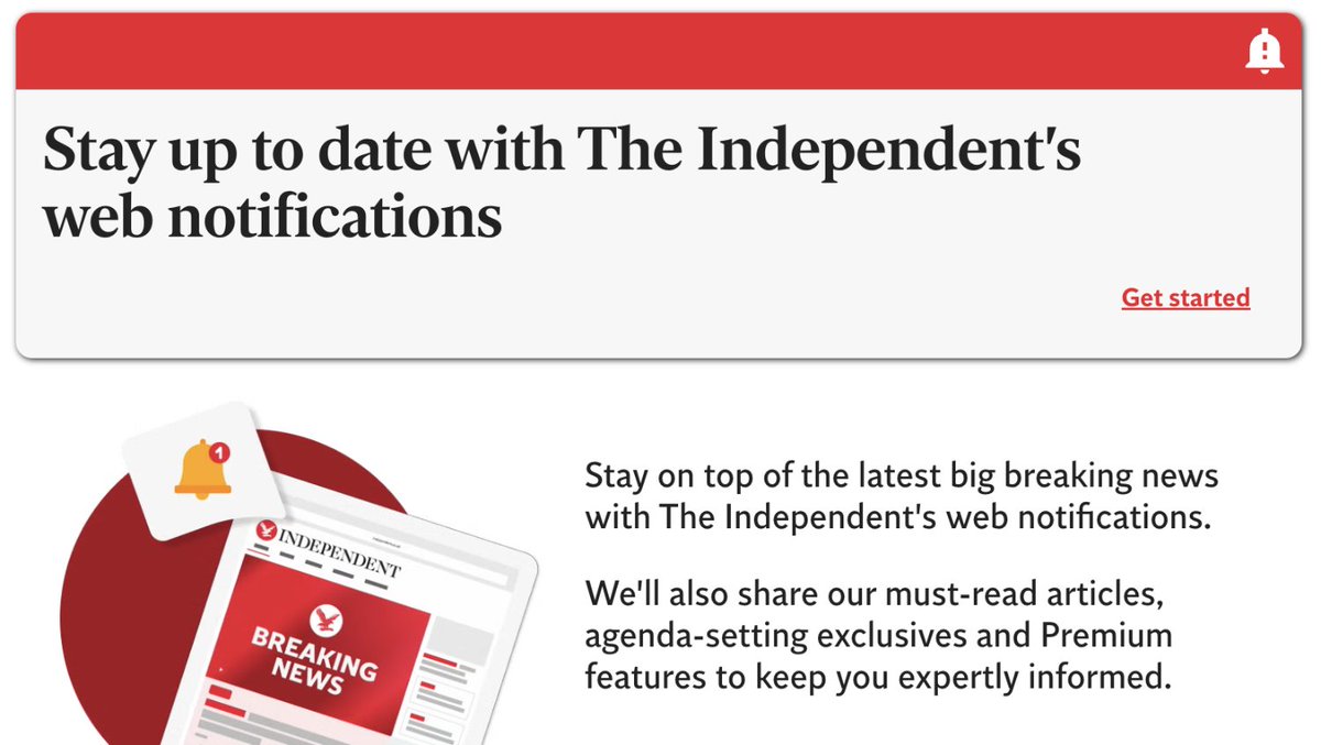 TheIndyPeople's tweet image. Stay on top of the latest big breaking news with The Independent's web notifications.
Sign up for free here 👉 independent.co.uk/web-push?utm_m…