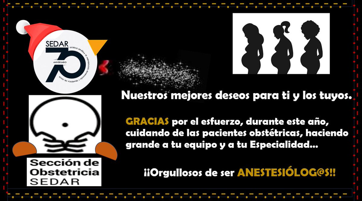 #ObstetriciaSEDAR ⚠️ ¡Orgullosos de ser Anestesiólogos Obstétricos!🤰🏻♀️ Desde la Sección Obstétrica de la SEDAR, os Deseamos una Feliz Navidad y Próspero Año 2024!!🤰🏻 ❤️