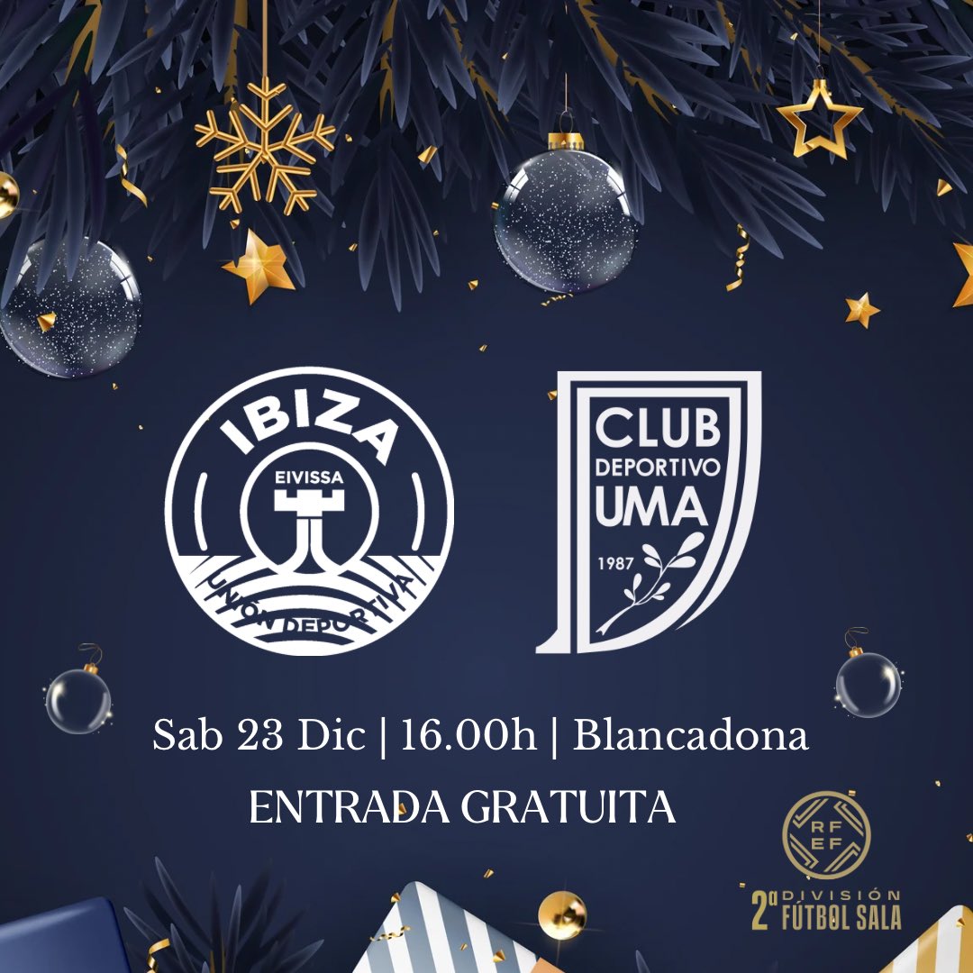 𝗦𝗘 𝗩𝗜𝗘𝗡𝗘 𝗣𝗔𝗥𝗧𝗜𝗗𝗔𝗭𝗢

Este próximo sábado 23, último partido de este año, recibimos al líder de la competición  @UMAAntequera , y para agradecer todo vuestro apoyo durante este 2023…

ENTRADA GRATUITA

 #VamosIbiza 💙 | #Ibiza | #Eivissa | #sempregasifred