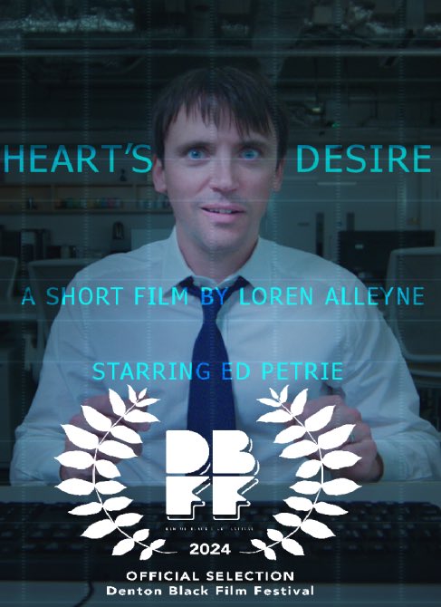 More great news for our short film ‘Heart’s Desire’, now officially selected for the Denton Black Film Festival. (I’m the only actor in it and I’m clearly not black but our director is!). Big thank you to @dentonbff for your acknowledgement and support
