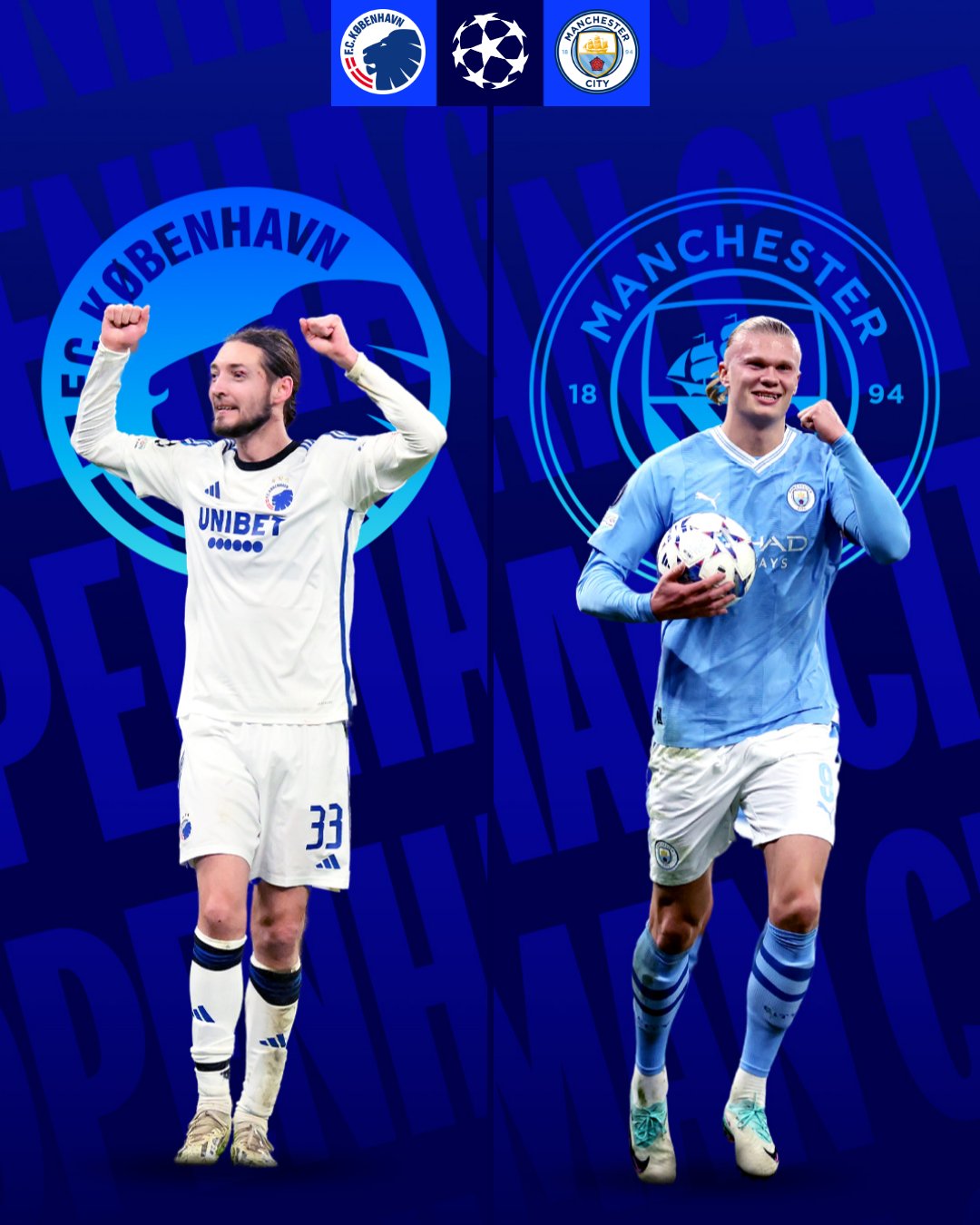 UEFA Champions League na platformě X „🇩🇰 Copenhagen vs Man City💥