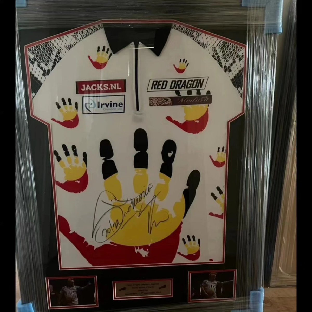 These shirts are being auctioned separately. 1/ Small hands. 2/ Big hands. Bids currently at £500 please bid via email to snakebitepromo@gmail.com Listing is on our website snakebitewright.com under auction. Please ignore the sold out on website as auction. Bids updated here