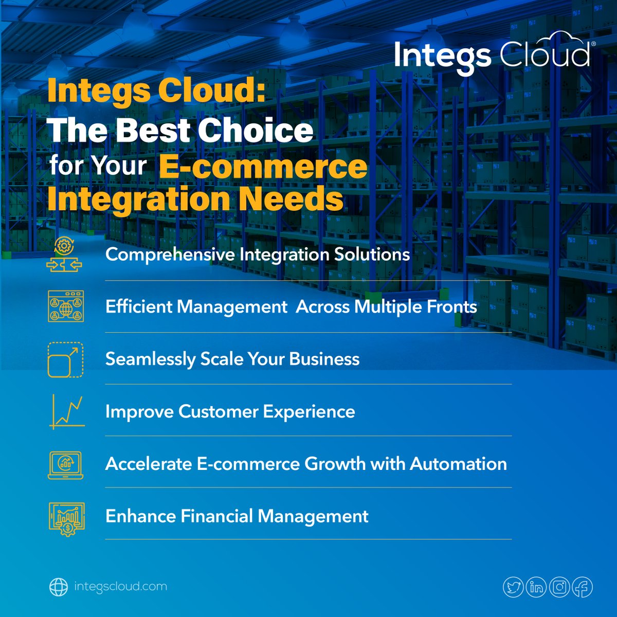 Do you want to optimize your e-commerce performance and your sales? Unleash the power of seamless integration for heightened performance and sales growth. Explore now! #EcommerceAnalytics #EcommerceIntegration #IntegsCloud #Celigo #NetSuite #NetsuiteImplementation #NetSuiteERP