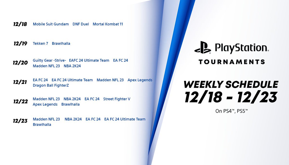December is here, and so is the grand finale of PlayStation Tournaments! 🎮✨ Dive into the last battles of the year, conquer new challenges, and end 2023 on a gaming high! esl.gg/PS4_Tournaments