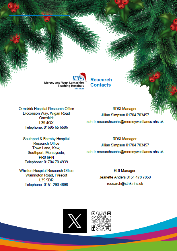 Our winter newsletter is out!! If you would like a copy or to join our mailing list you can contact us here or via our contacts page. soh-tr.researchsonhs@merseywestlancs.nhs.uk or research@sthk.nhs.uk