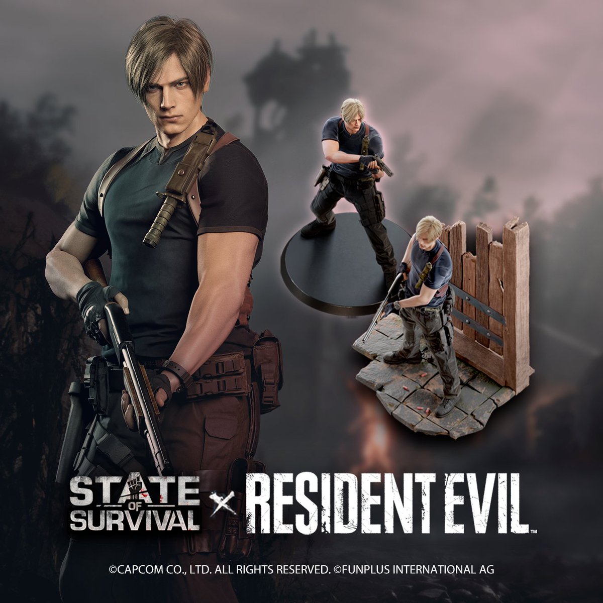 🔪State of Survival x Resident Evil 4 From Leon's days as a rookie cop to leading large-scale missions, few know the truth about his past. Follow @state_survival + repost this Tweet, we will pick a lucky winner to send the exclusive crossover Leon - Shooting Stance Statue.