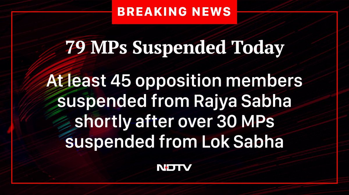 They always Disturb Parliament sessions ... No use of them Inside Parliament...

What's your view ???
#suspended #WinterSession2023 #Parliament