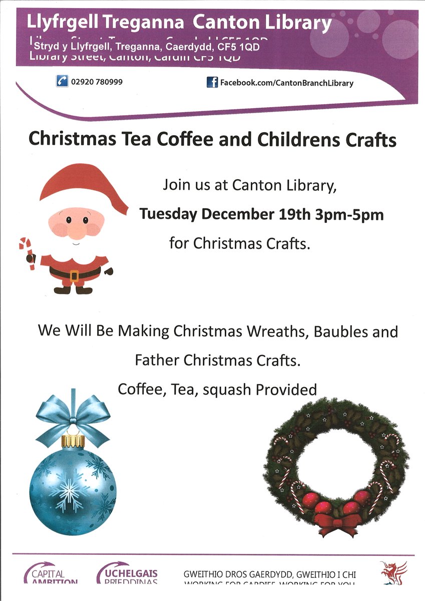 Join Us Tomorrow At Canton Library For Christmas Crafts.