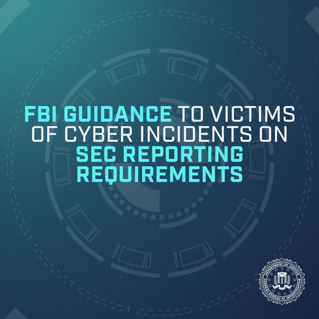 Starting today, December 18, the SEC requires public companies to disclose material cybersecurity incidents. See the #FBI's guidance on how victims can request disclosure delays for national security or public safety reasons: ow.ly/ysfz50QhUpi