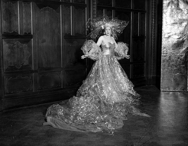 Sparkling champagne gown worn #onthisday in 1929 by novelist Barbara Cartland as part of a 'living Christmas dinner set' fancy dress costume at the Santa Claus Ball held at the Kit-Cat Club in London in aid of Queen Charlotte's Hospital's National Mother-Saving Campaign. #OTD