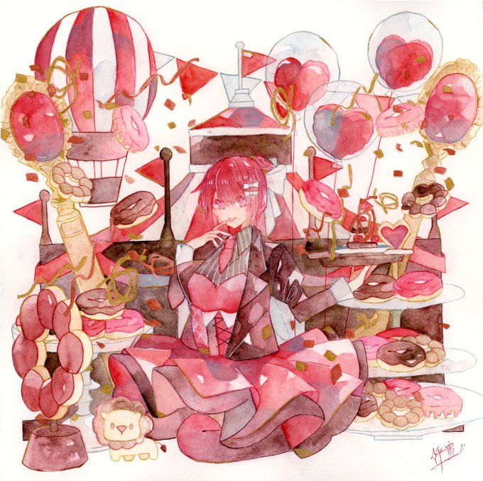 「macaron sitting」 illustration images(Latest)