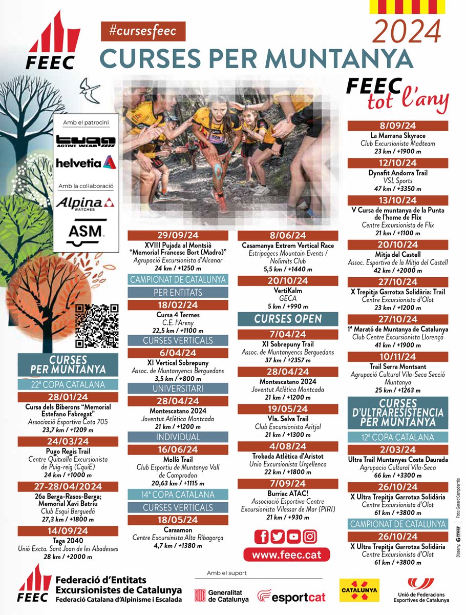 📢 NOU CALENDARI DE CURSES PER MUNTANYA

🏃‍♀️⛰️ Tradició, novetats i retorns per aquesta nova temporada que començarà a finals de gener. 

➕ Coneix el calendari ➡️tuit.cat/h322V

#sentlamuntanya #sommuntanya #cursesfeec