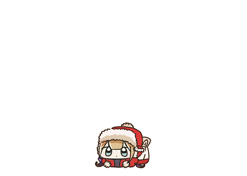 solo 1girl hat santa hat chibi white background simple background  illustration images