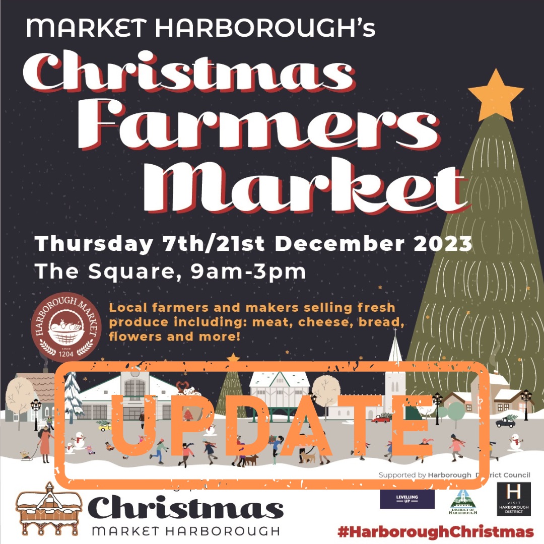 Harborough Market (@harbmarket) on Twitter photo 📢 CHANGES TO THE FARMER'S MARKET THIS THURSDAY 📢
👉 Due to the weather forecast on Thursday we will have some traders on The Square and some trading inside the <a href="/Harborough/">Harborough</a> Market.
👀 Please keep an eye on our social media for any updates and share this post if you can. 📢 CHANGES TO THE FARMER'S MARKET THIS THURSDAY 📢
👉 Due to the weather forecast on Thursday we will have some traders on The Square and some trading inside the <a href="/Harborough/">Harborough</a> Market.
👀 Please keep an eye on our social media for any updates and share this post if you can.