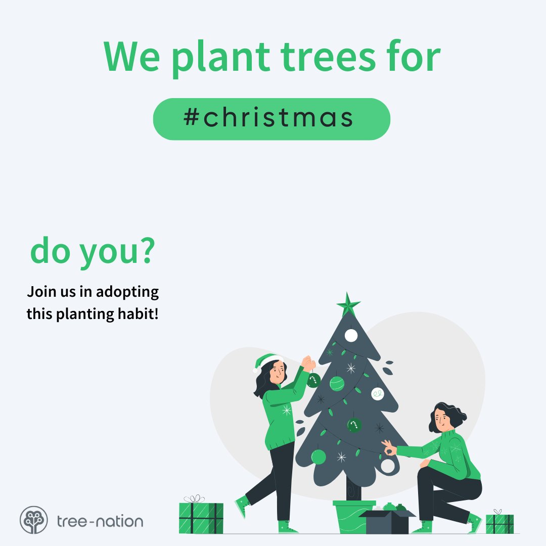 This year the gift is not under the Christmas tree. It´s the tree itself! Join the Tree-Nation community to help reach our goal of planting 100,000 trees together by December 30th for the #christmas Planting Habit. Monitor our progress with our tree tracker here:…