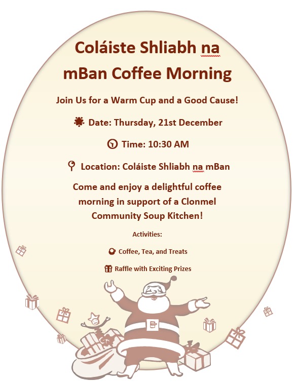 Colaiste Shliabh na mBan (@nasliabh) on Twitter photo Annual fundraiser for worthy local cause taking place Thursday morning <a href="/TipperaryETB/">Tipperary Education and Training Board</a> Annual fundraiser for worthy local cause taking place Thursday morning <a href="/TipperaryETB/">Tipperary Education and Training Board</a>