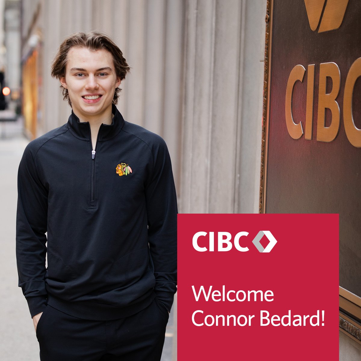 Motivated. Dedicated. Ready. We're excited to team up with the Chicago Blackhawks' Connor Bedard 🏒 as he joins CIBC as an ambassador. We can't wait to see him chase his ambitions on and off the ice.