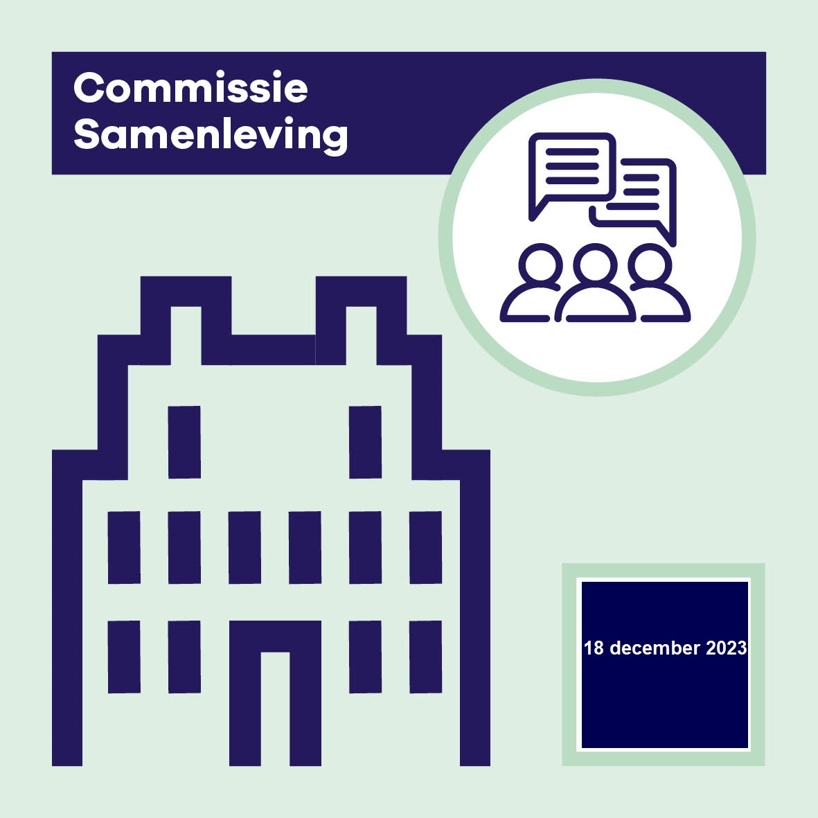 Vanavond vergadert de commissie Samenleving o.a. over de voorgenomen opvanglocatie voor asielkinderen, aanvullende kredieten voor de bibliotheek Fluitpolderplein, de leegstand bij het Damplein en het leerlingenvervoer. Start 19.30 uur, Huize Swaensteyn, Herenstraat 72-74 Voorburg