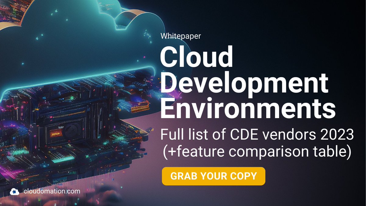 cloudomationcom's tweet image. Learn about the main differences between CDE products. Find out how CDEs really work. Get an overview of all the CDE vendors, their features &amp;amp; compare them quickly and easily. cloudomation.com/en/whitepaper-…

#clouddevelopmentenvironments #cdes #cde