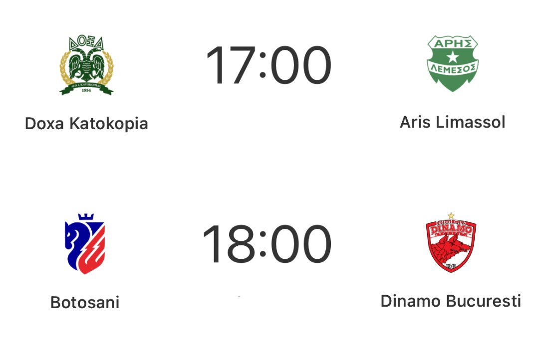 Another two winless teams playing today! ⚽️

🇨🇾 @DoxaFC have a tough looking game against @ArisLimassol, although they did give @FCKarmiotissa their first win earlier this season! 

🇷🇴 Botoșani have a HUGE game at home to second bottom Dinamo Bucuresti! Could today be the day?!