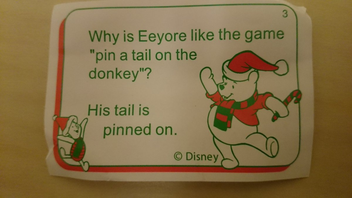 H Anthony Hildebrand (@hahildebrand) on Twitter photo Six years ago we got this classic joke from a high quality Christmas cracker. Six years ago we got this classic joke from a high quality Christmas cracker.