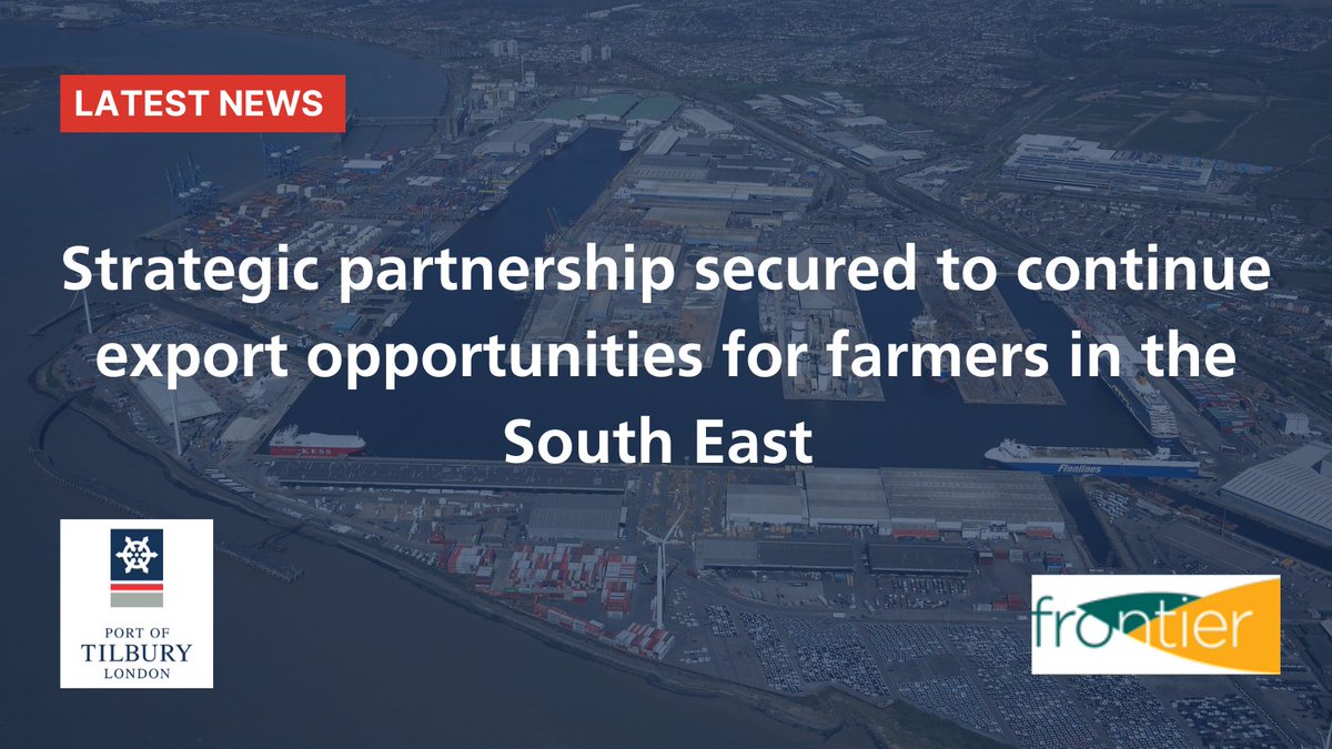 The Port of Tilbury are pleased to announce the extension of a long-term strategic partnership with @FrontierAg. 

Read more here: bit.ly/3GLhta6

#announcement #agriculture #portoftilbury #forthports #partnership