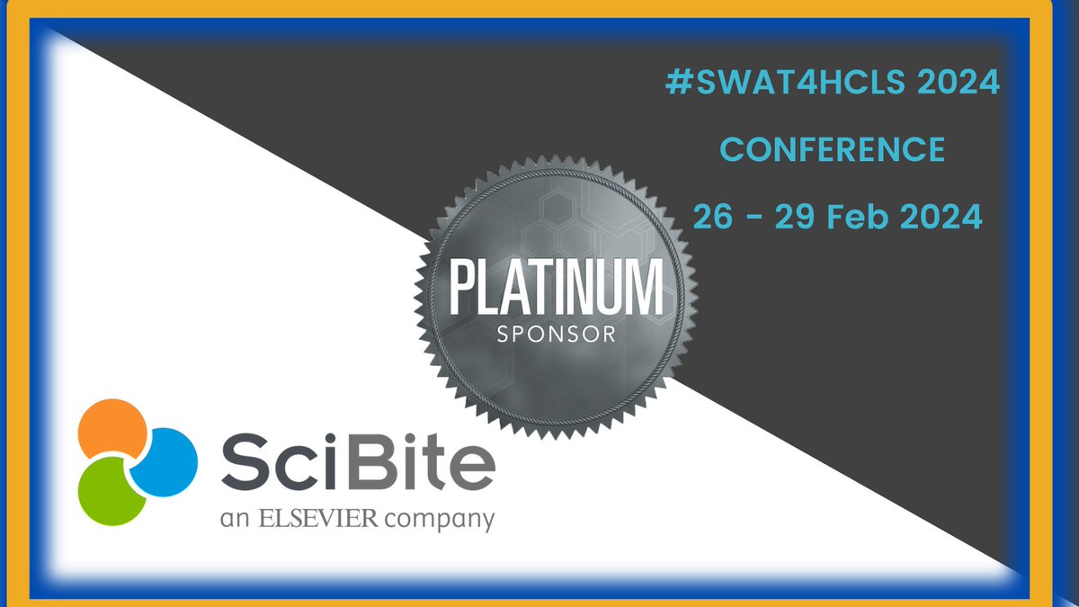 Semantic Web (@swat4hcls) on Twitter photo 🌟We are honored and grateful that <a href="/SciBite/">SciBite Limited</a> will support the #SWAT4HCLS 2024 Conference as a Platinum partner🤝. 🌟We are honored and grateful that <a href="/SciBite/">SciBite Limited</a> will support the #SWAT4HCLS 2024 Conference as a Platinum partner🤝.