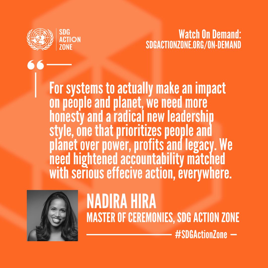 💬: #SDGActionZone MC @nadirahira shared some thoughts about honesty, leadership and accountability. ⁠ --⁠ #SDGs #GlobalGoals #RaiseAccountability #ForPeopleForPlanet