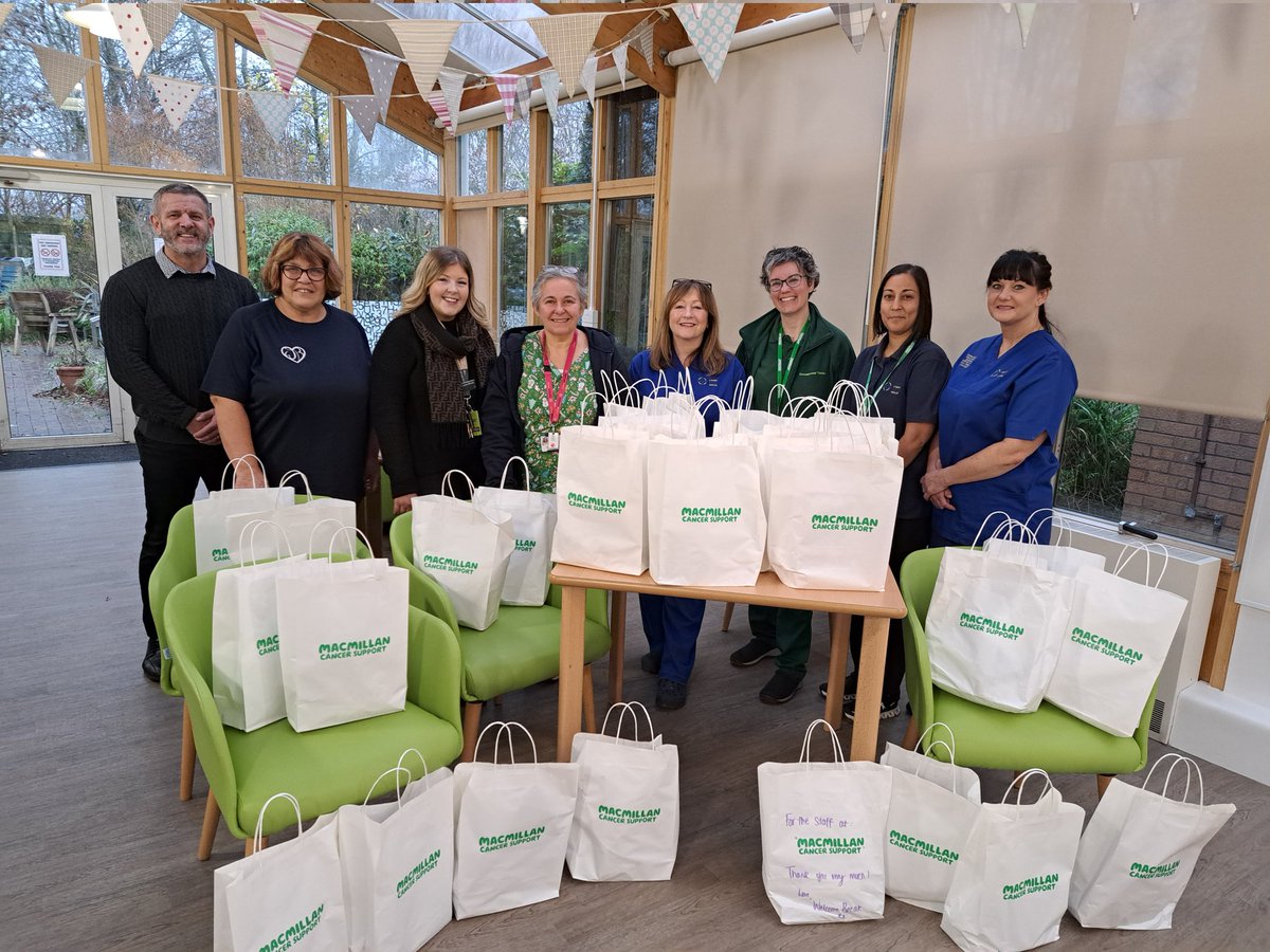 Thank you so much to the team from @welcomebreak who have kindly donated all of these wellbeing bags for our patients, we are so very grateful. @macmillancancer @CwmTafMorgannwg #palliativecare #cancercare