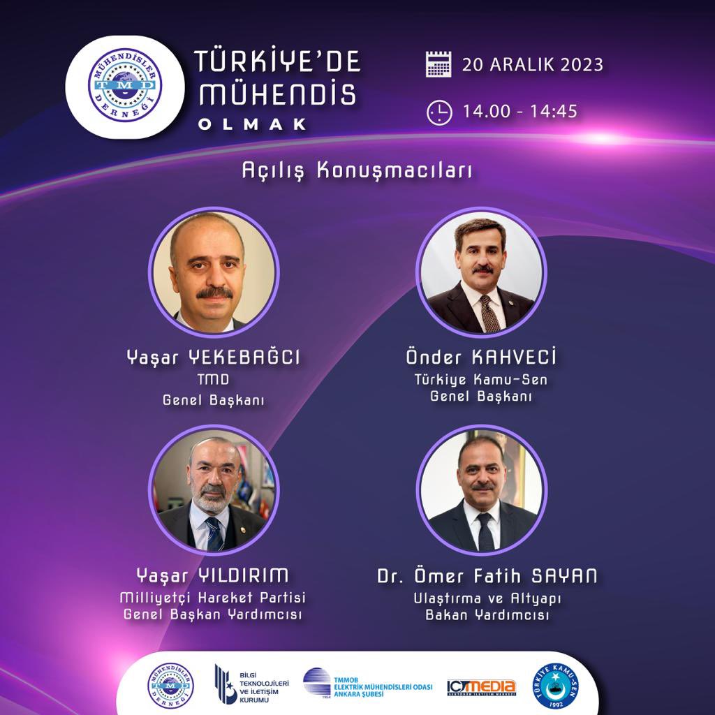 Mühendis Haber (@muhendis_haber) on Twitter photo 🔴20 Aralık'ta “Türkiye’de Mühendis Olmak” konulu panel düzenlenecek.
📌Kamu mühendisleri, paneldeki değerli konuşmacılardan mali ve özlük hakları ile ilgili sorunlarının da bahsedilmesini beklemektedir.
#TürkiyedeMühendisOlmak
<a href="/ofatihsayan/">Dr. ÖMER FATİH SAYAN</a>
<a href="/yasaryldrmMHP/">Yaşar Yıldırım</a>
<a href="/OnderKahveci/">Önder Kahveci</a> 🔴20 Aralık'ta “Türkiye’de Mühendis Olmak” konulu panel düzenlenecek.
📌Kamu mühendisleri, paneldeki değerli konuşmacılardan mali ve özlük hakları ile ilgili sorunlarının da bahsedilmesini beklemektedir.
#TürkiyedeMühendisOlmak
<a href="/ofatihsayan/">Dr. ÖMER FATİH SAYAN</a>
<a href="/yasaryldrmMHP/">Yaşar Yıldırım</a>
<a href="/OnderKahveci/">Önder Kahveci</a>