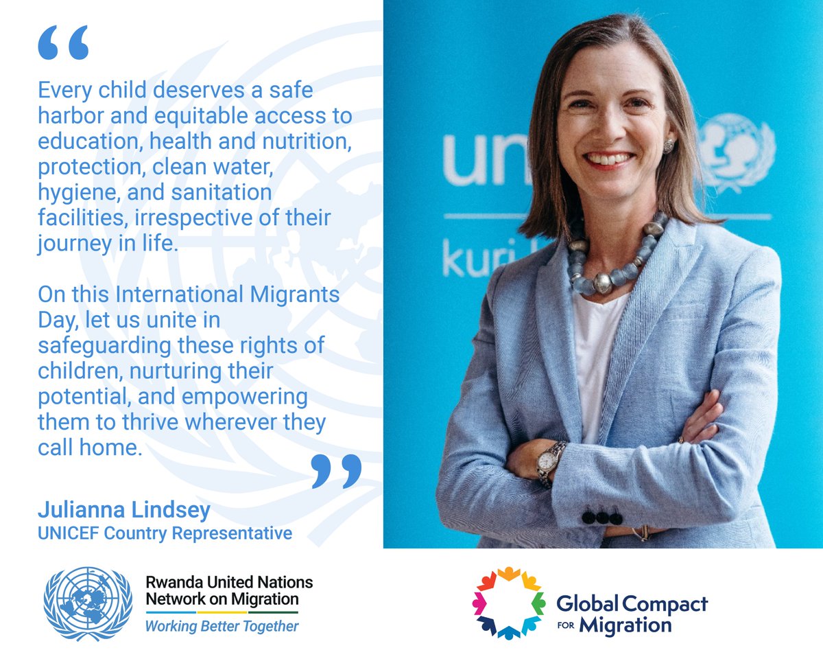 🌍On #InternationalMigrantsDay, we honor the resilience &amp; contributions of migrants in🇷🇼

Their diverse perspectives enrich, brighten, &amp; strengthen societies.

Let's celebrate &amp; embrace diversity &amp; ensure every migrant child's rights and well-being are protected.

#ForEveryChild