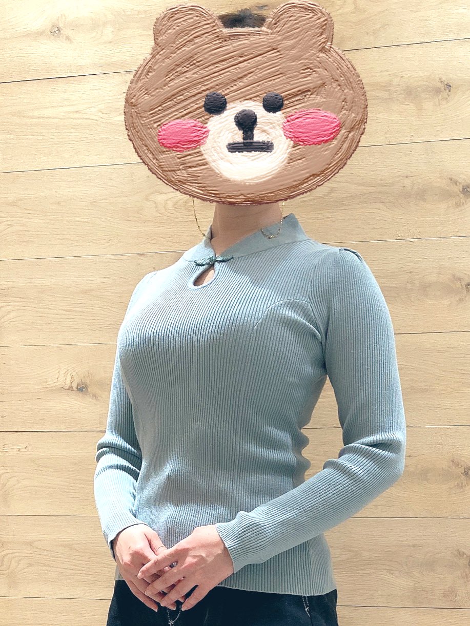 overE チャイナパネルニット ブラック90 サマーチャイナパネルニット